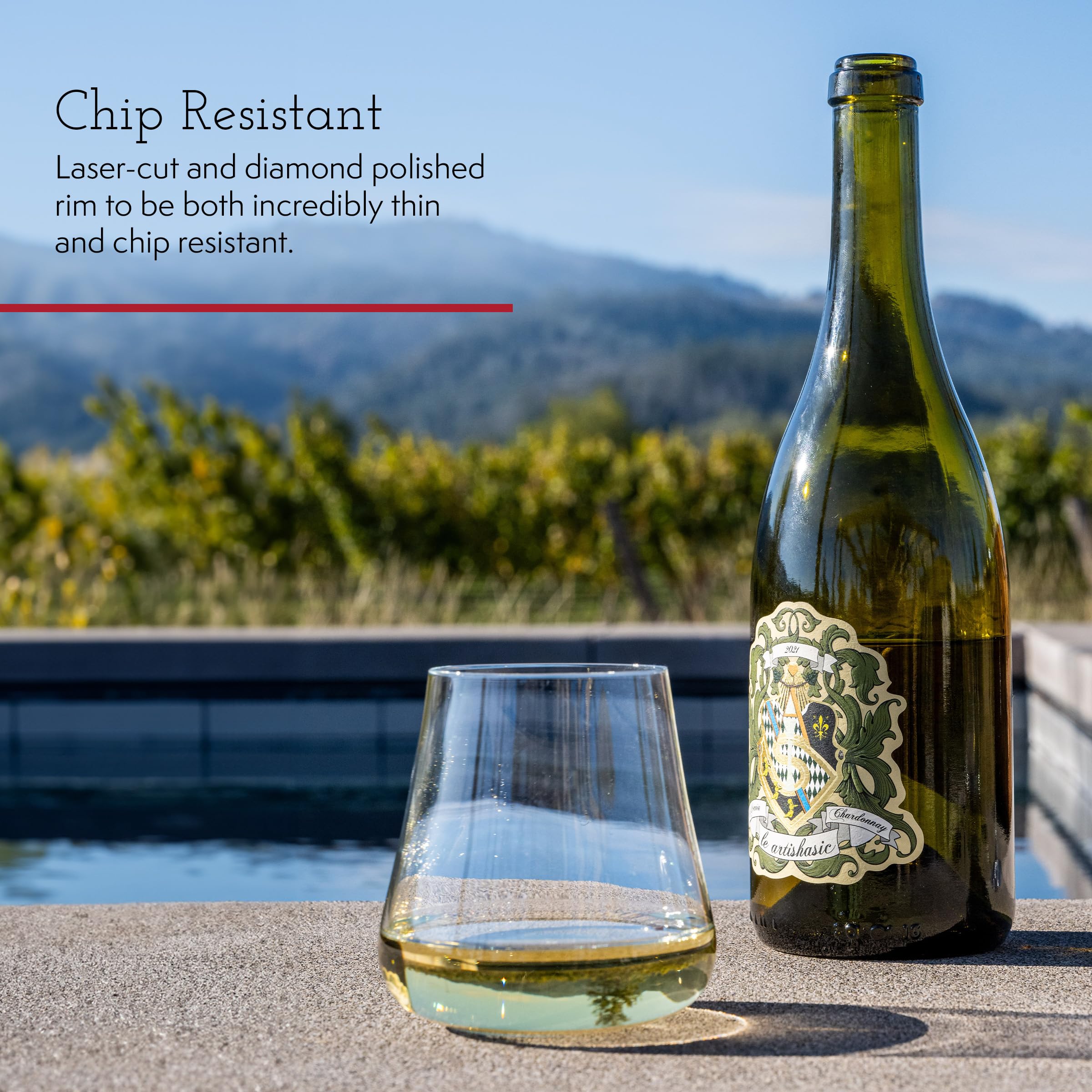 Gabriel-Glas Stemless Crystal Wine Glasses, Set of 6 - Premium